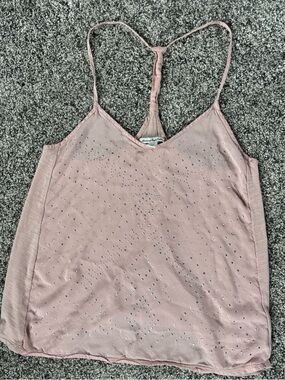 American Eagle Outfitters Blush Pink Beaded Spaghetti Strap Cami